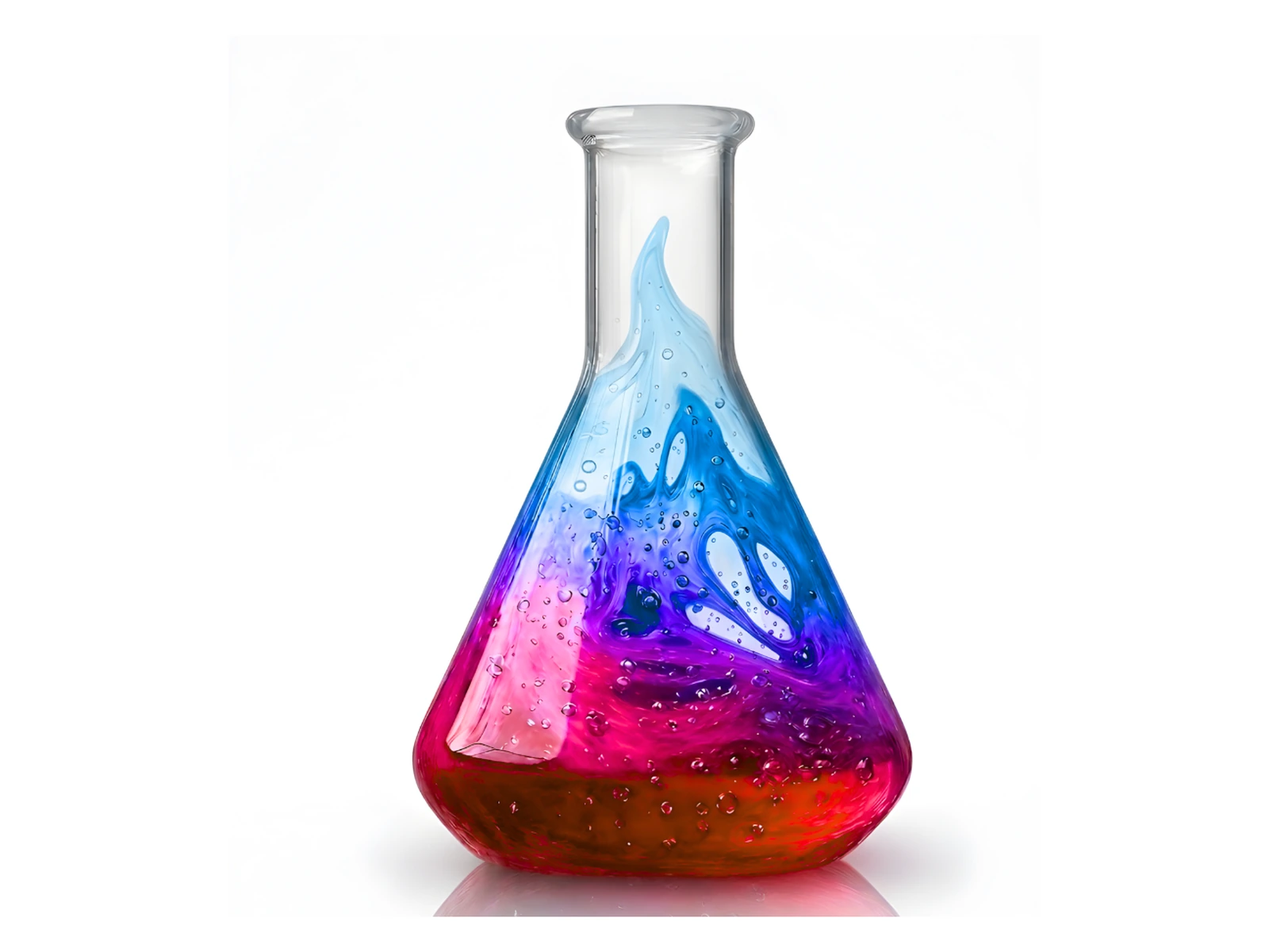 Erlenmeyer Galvaneo Initium, formule de lancement : dégradé bleu vers rouge